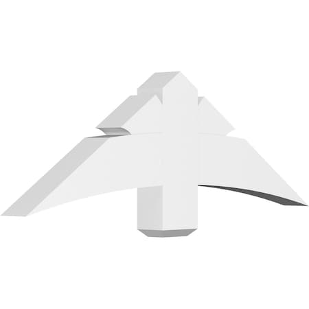 Ekena Millwork Davenport Architectural Grade PVC Gable Bracket, 48"W x 16"H x 4"D x 6"F, 8/12 Pitch GBP048X16X0406DAV00